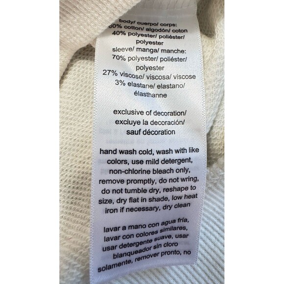 NAUTICA JEANS WOMENS IVORY SWEATER SLEEVES WOVEN BODICE NWT XS - Picture 5 of 7